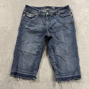 Seven 7 For All Mankind Jean Shorts Women's 14 Blue Denim Jorts Casual Y2K